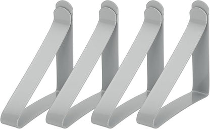 uxcell 4 Pack Tablecloth Clips, Stainless Steel Table Cloth Cover Clamps, 2.56" x 2.68" Windproof Holder Clips for Home Party Picnic Wedding Camping Dining Tables, Gray