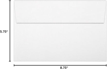 LUXPaper A9 Invitation Envelopes | Peel & Press | 5 3/4" x 8 3/4" | White | 80lb. Text | 50 Qty