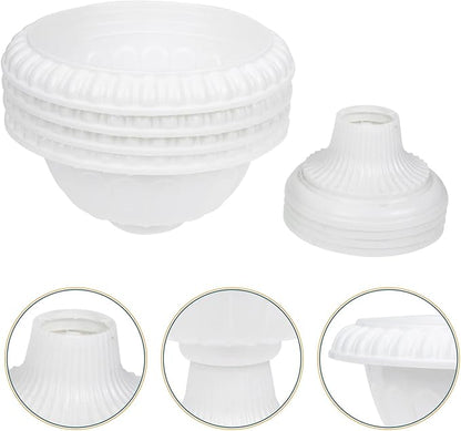 4pcs Mini Roman Style Flower Pots, Plastic Wedding Flower Containers, Decorative Pedestal Planters for Home, White, 6.29 x 6.29 x 5.51 Inch