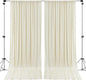 AK TRADING CO. 10 feet x 10 feet IFR Polyester Backdrop Drapes Curtains Panels with 4" Rod Pockets (Rod Not Included) - Wedding Ceremony Party Home Window Decorations - Ivory