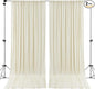 AK TRADING CO. 10 feet Wide x 12 feet Long IFR Polyester Backdrop Drapes Curtains Panels with Rod Pockets - Wedding Ceremony Party Home Window Decorations - (Ivory)