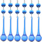 H&D 10pcs Suncatcher Crystal Raindrop Chandelier Prisms Pendants,Glass Prisms with Octagon Beads Lamp Curtain DIY Suncatcher Chandelier Parts (Cobalt Blue)