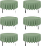 BRILLMAX 6 Pack Sage Green Round Tablecloths 90 Inch - Circle Bulk Linen Polyester Fabric Washable Table Cloth Cover for Wedding Reception Banquet Birthday Party Buffet Restaurant