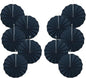 Black Party Decorations,Halloween Decor Events Accessories,Black Birthday Decorations,Anniversary Decorations for Party,Birthday Decorations for Men 8in Hanging Paper Fans 30 Color DIY Set(Black)
