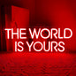 The World is Yours Neon Sign,Red Dimmable LED Light Signs for Wall Art Decor,Backdrop for Cinema Bedroom Club Party Man Cave,Gift for Boys Teen Men USB Powered（14.2"*5.5"）