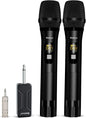 Wireless Microphone, Bietrun UHF Metal Dual Handheld Cordless Dynamic Mic System with Rechargeable Receiver, 1/4‘’Output, for Karaoke, Church, Speech, Wedding, Party Singing(160 ft Range)-Auto Connect