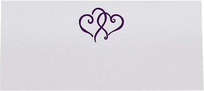 Linked Hearts Printable Place Cards, Eggplant (Choose Color), Set of 60 (10 Sheets), Laser & Inkjet Printers - Wedding, Party, Dinner, and Special Events - Made in the USA