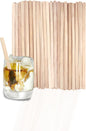 110 Pack Birch Wood Coffee Stirrers, 7.5 Inch Sturdy Coffee Stir Sticks, Smooth Round Ends, Splinter-Free Disposable Stir Sticks for Coffee, Cocktails, Office, Home Use