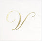 Gift Boutique 100 Gold Monogram Cocktail, Letter V Disposable Paper Pack Elegant Metallic Golden Foil Hand Napkin for Powder Room Wedding Holiday Birthday Party Baby Shower Decorative Towels
