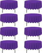 BRILLMAX 8 Pack Purple Round Tablecloths 90 Inch - Circle Bulk Linen Polyester Fabric Washable Table Cloth Cover for Wedding Reception Banquet Birthday Party Buffet Restaurant