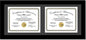Creative Picture Frames 14X30Bk-B Black Horizontal Double Diploma Frame With 2 Opening Black Mat, Holds 2-11X14-Inch Documents With Wall Hanger