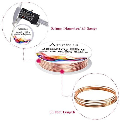 Anezus 12 Rolls Jewelry Wire Craft Wire Tarnish Resistant Beading Wire for Jewelry Making Supplies