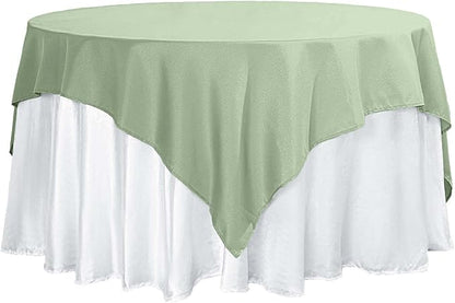 Efavormart 70" Premium Square Polyester Tablecloth for Wedding Kitchen Dining Events - Sage Green