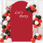 Red Arch Cover 6FT Spandex Wedding Arch Stand Covers Burgundy Arched Backdrop Cover Arch Covers Stretchy Backdrop for Wall Panels Chiara Back Drop Cover Baby Shower Balloon Party Decorations