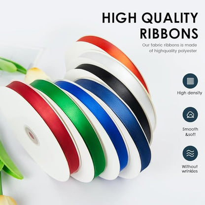 3" Wide x 25 Yards Single Face Polyester Satin Ribbon, Satin Ribbon for Crafts, Gift, Hair Bows, Wedding Party Decoration, Bow Making & Other Projects (White)