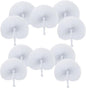 ZWIN 60PCS White Wedding Fans Round Folding Paper Fans Plastic Handle Pocket Fans for Wedding Celebration Birthday Party Favor