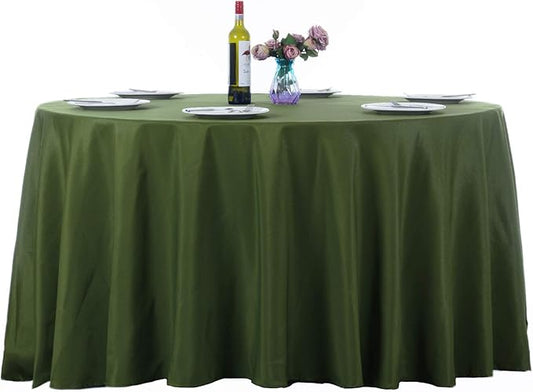 Ascoza 2pack 132 Inch Willow Round Tablecloth in Washable Polyester Fabric for Wedding/Banquet/Restaurant/Parties