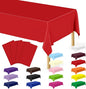 QZYL 4 PCS Picnic Table Cover, 54 x 108 in Rectangle Tablecloth, Red Table Cloth Indoor Outdoor for Baptism Decorations, Waterproof Plastic Tablecloth for Birthday, Wedding and Anniversary