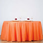 Efavormart Round Tablecloth, 132 Inch Stain & Wrinkle Resistant Washable Table Cloth, Decorative Polyester Fabric Table Cover for Banquet, Wedding, Dining- Orange