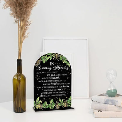 Black In Loving Memory Wedding Sign, In Memory Wedding Sign for Engagement Bridal Shower Decor fo Ceremony Reception, Weddings Table Acrylic Sign