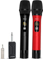 Bietrun Wireless Microphone Dynamic Mic System with Rechargeable Receiver, 1/4" Output, for Karaoke, Church, Speech, Wedding, Party Singing(160 ft Range)-Auto Connect
