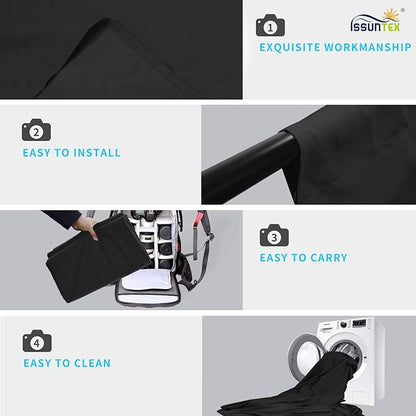 ISSUNTEX 6X9 ft Background Muslin Backdrop, Photo Studio, Collapsible High Density Screen for Video Photography and Television-Black