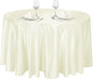 Ruisita 120 Inches Round Satin Tablecloths Ivory Overlay Round Satin Table Cover Bright Silk Smooth Fabric Tablecloth for Wedding Banquet Tables Decoration
