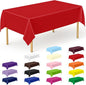 12 PCS Red Disposable Plastic Tablecloth, Party Red Plastic Table Cloth Disposable, Waterproof Smooth Table Cover, 54 X 108 IN Table Cloth Rectangle Table for Outdoor Events Birthdays Weddings Picnics