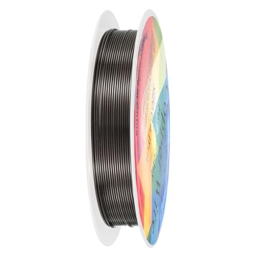 0.6 mm/22 Gauge Copper Wire for Jewelry Making, 13.1FT Copper Beading Craft Wire for Jewelry/Weaving/DIY Crafting/Planting, Color-Retaining [4M, Metallic Black]