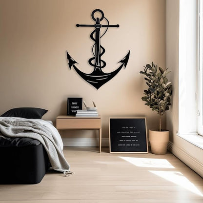 XXQ Anchor Metal Wall Decor, Anchor Metal Wall Art for Bedroom Living Room Dorm Antique Anchor Wall Decor Antique Metal Anchor Farmhouse Decor (Whhite, 35" x 53" / 90 x 135cm)