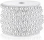 Craft String Pearls 8MM Pearl Bead, 33 Feet White Faux Pearl Garland Spool Roll Strand Wedding Party Decoration, Christmas Tree Decorations