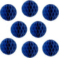 8pcs 10 inch Paper Honeycomb Balls Decorative Tissue Pom Poms Flower Art Hanging Balls for Birthday Wedding Nursery Baby Shower Home Decor (10inch, Royal Blue)