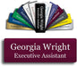 Custom Engraved Name Tag 1" x 3" Personalized Badge Magnetic or Pin Backing Made in The USA by Gem Awards (Maroon)