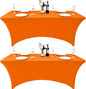 2-Pack 4ft Spandex Table Covers for Rectangular Folding Tables - Wrinkle Resistant Stretch Tight Table Cloths - Ultimate Fitted Table Protector for Parties, Banquet, and Wedding