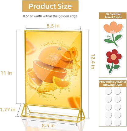 Acrylic Sign Holder 8.5X11 Double Sided Table Flyer Holder , Plastic Acrylic Display Stand for Home Office Shop Restaurant (12pcs)