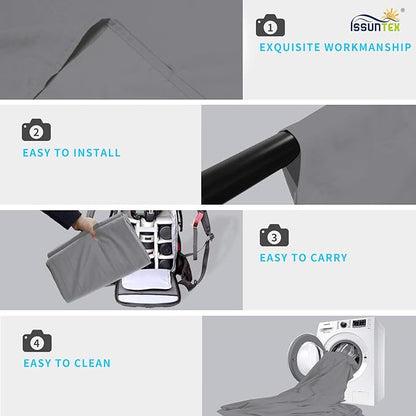ISSUNTEX 10X12 ft Background Muslin Backdrop, Photo Studio, Collapsible High Density Screen for Video Photography and Television-Gray