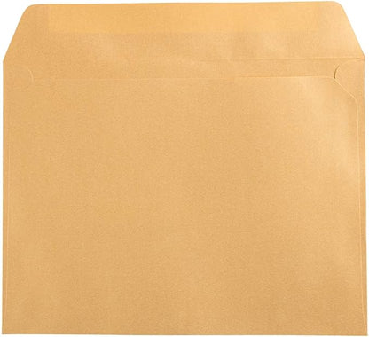 JAM PAPER 9 x 12 Open End Catalog Metallic Envelopes - Gold Stardream - 25/Pack