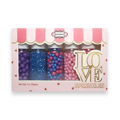 Confect Cake Decorating Sprinkles | Mix Hot Pink Baby Pink & Purple Dragees | Deep Blue Sparkling Sugar | Edible Circus Disco Ball Mashup Sprinkles | Vegan, Gluten-Free, Dairy-Free, Palm Oil-Free - 5 Oz