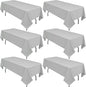 6 Pack Light Grey Rectangular Tablecloths, 60 x 126 Inch, Polyester/Fabric, Wrinkle & Stain Resistant, Classic Style, Perfect for 8ft Tables, Weddings, Banquets, Parties