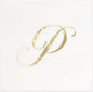 Gift Boutique - 100 Gold Monogram Cocktail Napkins Letter P Disposable Paper Pack Elegant Metallic Golden Foil Hand Napkin for Powder Room Wedding Holiday Birthday Party Baby Shower Decorative Towels