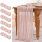 MLMW 6 Pack Pink Cheesecloth Table Runner Boho Gauze Rustic Cheese Cloth Table Runner 160 inch Sheer 13.3ft for Gender Reveal Wedding Party Baby Bridal Shower Birthday