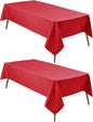 Hiasan 2 Pieces Red Tablecloth Square - Wateproof and Spillproof Kitchen Christmas Washable Polyester Table Cloth for Dining Room, 60 x 60 Inch