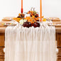 Ivory White Cheesecloth Table Runner Fall Table Runner Boho Gauze 120 Inches White Cheese Cloth Fall Table Decorations for Thanksgiving Weddings Bridal Baby Shower
