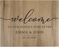 Andaz Press Personalized Large Wooden Welcome Sign for Wedding Rustic Welcome Sign 16" x 20" Custom Names Happily Ever After Wedding Signage English Oak MDF Wood Finish Reception Indoor Outdoor Signs