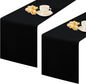 2 Pack Black Small Short Table Runner 12 x 36 Inch Solid Color Runners Coffee Table Dresser for Daily Party Home Decoration