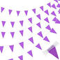 Tatuo 200 Feet Solid Pennant Banners Flags String Triangle Hanging DIY Bunting Flags Party Decorations for Grand Opening Party Banners for Kids Birthday, Shops (Purple)