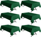 sancua 6 Pack Hunter Green Tablecloth 60 x 102 Inch, Rectangle 6 Feet Table Cloth - Stain and Wrinkle Resistant Washable Polyester Table Cover for Dining Tables, Buffet Parties and Camping
