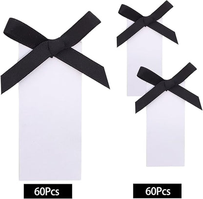 60pcs Name Cards for Table Setting, Place Cards, Wedding Place Cards.Wedding Name Tags.Present Tags with String Attached.and Reserved Signs for Wedding Seating (Black)