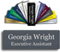 Custom Engraved Name Tag 1" x 3" Personalized Badge Magnetic or Pin Backing Made in The USA by Gem Awards (Gray)