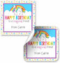 Custom & Personalized Rainbow Unicorn Happy Birthday Gift Tag Sticker Labels, 24 2.5" Square Stickers by Amanda Creation